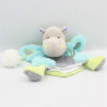 Doudou et compagnie marionnette hippopotame gris bleu vert Pistache