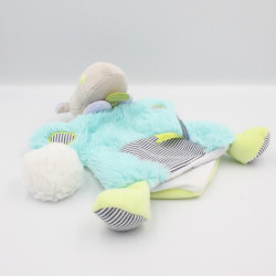 Doudou et compagnie marionnette hippopotame gris bleu vert Pistache
