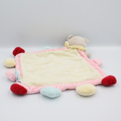 Doudou plat chat gris rose blanc Super Doudou BABY NAT