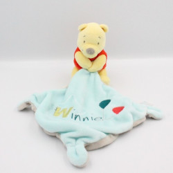 Doudou Winnie l'ourson mouchoir bleu gris ballon DISNEY BABY
