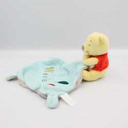Doudou Winnie l'ourson mouchoir bleu gris ballon DISNEY BABY