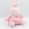 Doudou Lapin boule rayé rose KLORANE