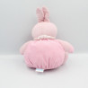 Doudou Lapin boule rayé rose KLORANE LOT DE 2