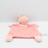 Doudou plat lapin rose Ma petite maison MOTS D'ENFANTS