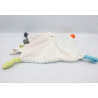 Doudou plat lapin bleu orange vert étoiles OBAIBI