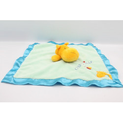 Doudou plat girafe vert bleu Crapouille SANDY