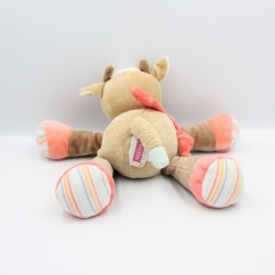 Doudou vache beige rose blanc les Zamis NATTOU