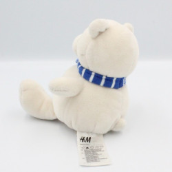 Doudou ours gris beige écharpe bleu H&M H ET M