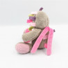 Doudou musical hérisson marron gris rose vert Manon NATTOU