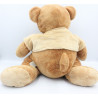 Grand Doudou ours marron pull beige BABY NAT 50 cm