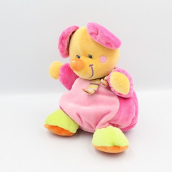 Doudou boule souris rose écharpe MOTS D'ENFANTS