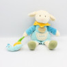 Doudou et compagnie Simon mouton bleu avec escargot  30 cm