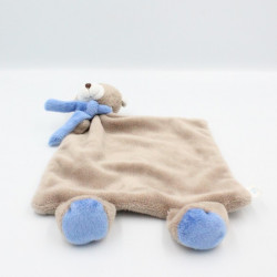 Doudou plat ours marron gris bleu GIPHAR