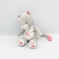 Doudou chat gris rose Arthur et Lola BEBISOL