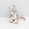 Doudou chat gris rose Arthur et Lola BEBISOL