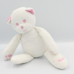 Doudou ours blanc rose Musti de Mustela