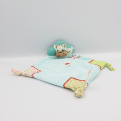 Doudou Plat Sophie la Girafe bleu vert oiseau VULLI