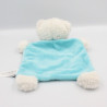 Doudou plat ours blanc bleu nuages ange TEX BABY