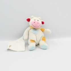 Doudou vache rose à pois avec mouchoir BABY NAT