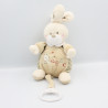 Doudou musical lapin rayé beige ABC NICOTOY