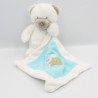 Doudou ours blanc avec doudou mouchoir bleu NICOTOY