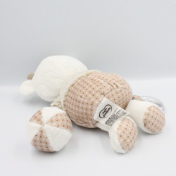 Doudou vache beige écru gris pois balle hochet MOTS D'ENFANTS