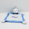 Doudou Plat carré Lapin bleu PICOT