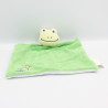 Doudou plat grenouille verte bleu trèfle BENGY