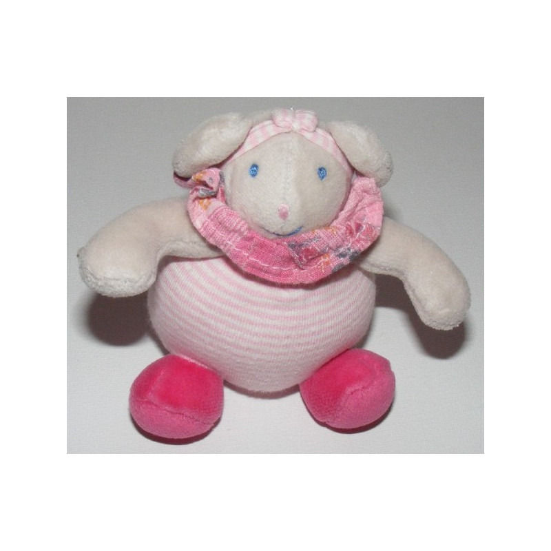 Grand Doudou Souris Lila Patachon robe rose MOULIN ROTY