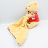 Doudou Winnie l'ourson avec mouchoir couverture rayé abeille Disney