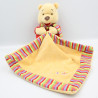 Doudou Winnie l'ourson avec mouchoir couverture rayé abeille Disney