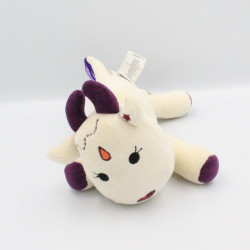 Doudou vache blanc violet nez en coeur MARESE