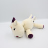 Doudou vache blanc violet nez en coeur MARESE