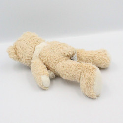 Doudou ours beige écharpe blanche TEX BABY 20 cm
