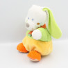 Doudou lapin jaune vert pois ours brodé MOTS D'ENFANTS