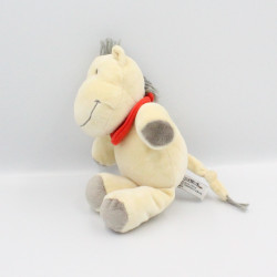 Doudou ane cheval blanc gris écharpe rouge TAPE A L'OEIL