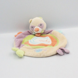 Doudou plat panda mauve vert blanc orange Pandy BABY NAT