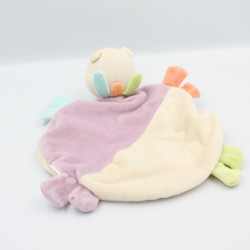 Doudou plat panda mauve vert blanc orange Pandy BABY NAT