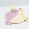 Doudou plat panda mauve vert blanc orange Pandy BABY NAT