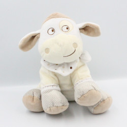 Doudou vache beige écru gris pois MOTS D'ENFANTS