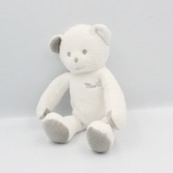 Doudou ours blanc gris Musti Mustela