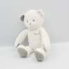 Doudou ours blanc gris Musti Mustela LOT DE 2