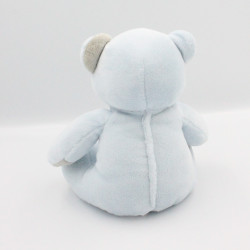 Doudou ours bleu gris Musti Mustela LOT DE 2