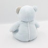 Doudou ours bleu gris Musti Mustela LOT DE 2