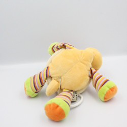 Doudou musical tortue multicolore fleur MOTS D'ENFANTS