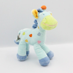 Doudou girafe bleu MOTS D'ENFANTS