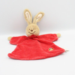 Doudou plat lapin rouge abeille BENGY