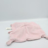 Doudou plat lapin rose rayé attache tétine ABC NICOTOY