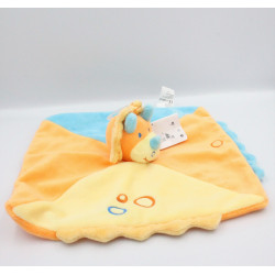 Doudou plat dinosaure orange bleu jaune KIABI KITCHOUN 