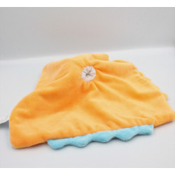 Doudou plat dinosaure orange bleu jaune KIABI KITCHOUN 